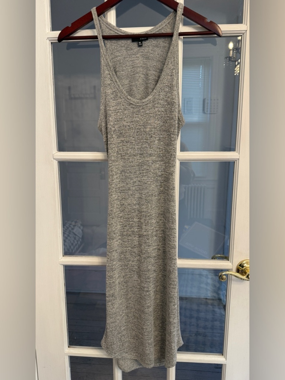 ARITZIA WILFRED FREE Women’s Gray Scoop Neck Open Back Sleeveless Casual Dress